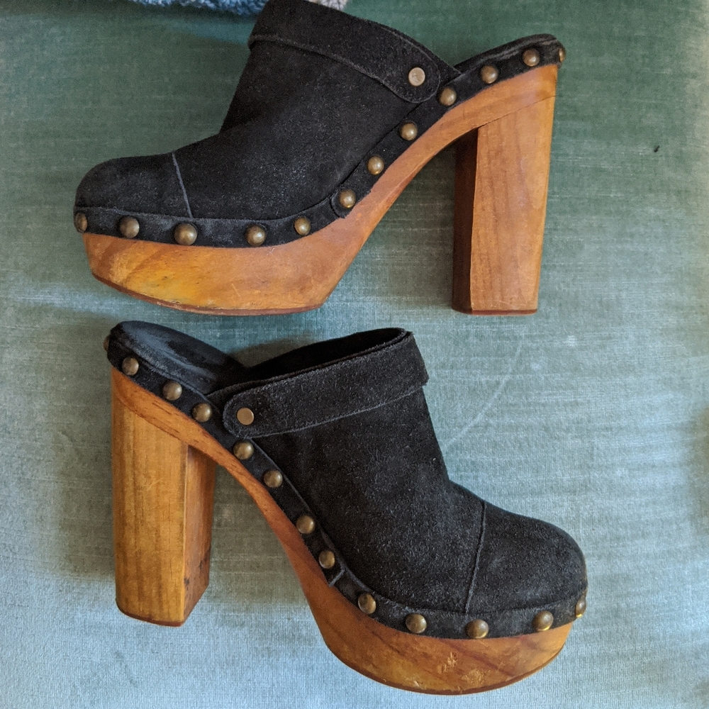 Jeffrey Campbell Woodies Charli-C Suede Clogs